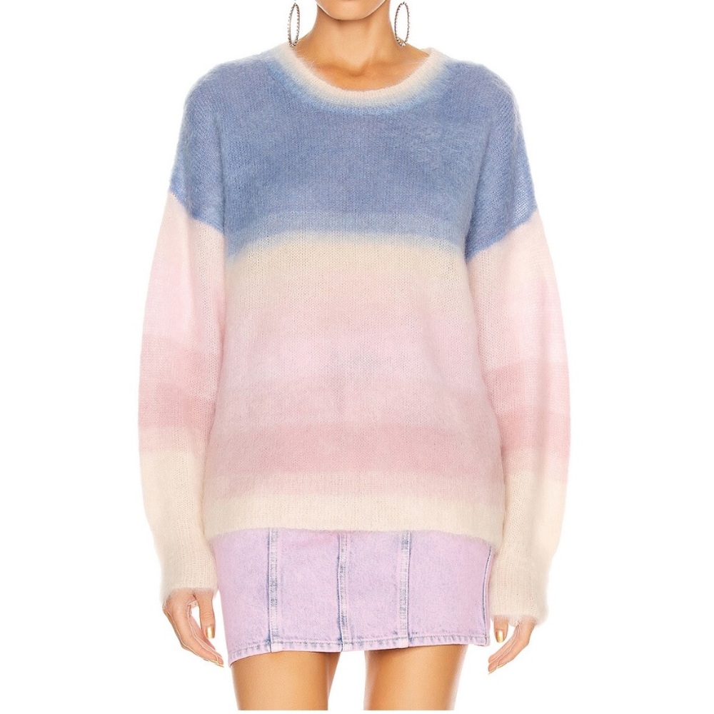 Etoile Isabel Marant Drussel Colorblock Ombré Pastel Mohair Wool Sweater